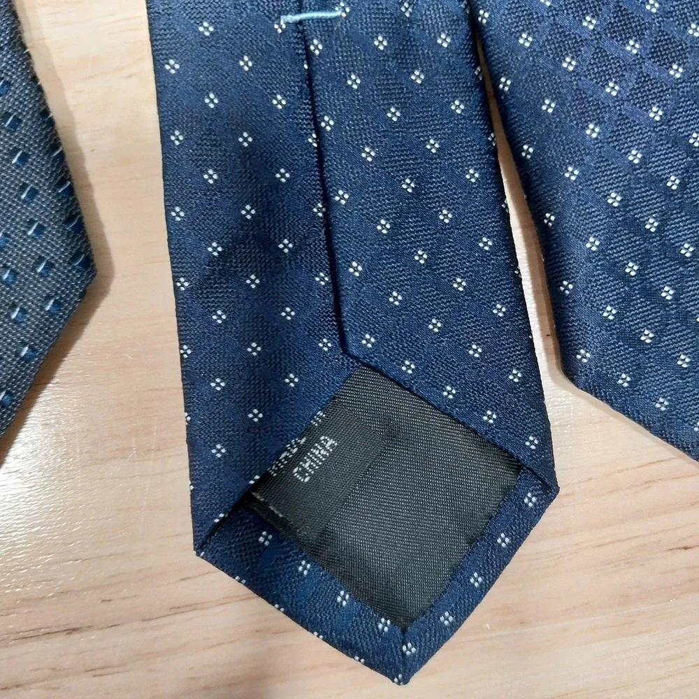 Marc Anthony Necktie Mens 2 Pack Silk Geometric Pattern Blue